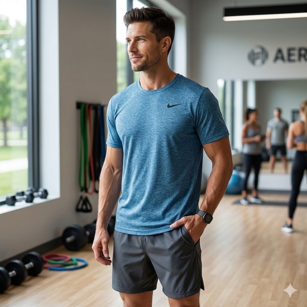 Nike Heather Blue Performance Tee